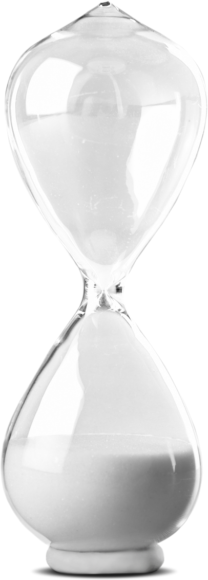 Sand Watch or Hourglass with Running Sand, Time Concept